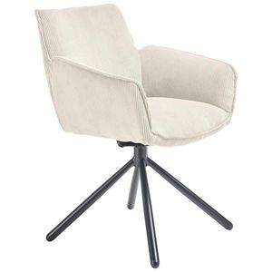 SetOne by Musterring STOLIČKA S PODRÚČKAMI, kord, krémová vyobraziť