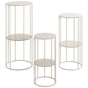 SADA PRÍRUČNÝCH STOLÍKOV, svetlosivá vyobraziť