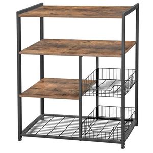 MID.YOU REGÁL, hnedá, čierna, železo, 80/35/95 cm vyobraziť