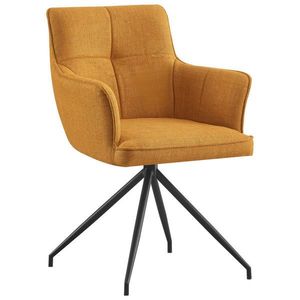 Novel STOLIČKA S PODRÚČKAMI, železo, tkaná textília, čierna, kari žltá vyobraziť