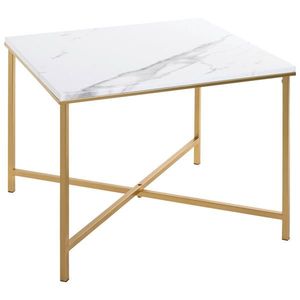 PRÍRUČNÝ STOLÍK, biela, zlatá vyobraziť