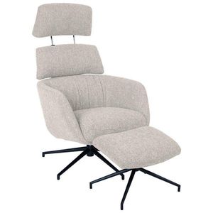 Dieter Knoll RELAXAČNÉ KRESLO S PODNOŽKOU, kov, textil, čierna, béžová vyobraziť