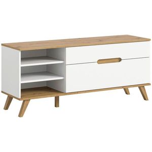 MID.YOU NÍZKA KOMODA, biela, farba duba, 140/60/40 cm vyobraziť