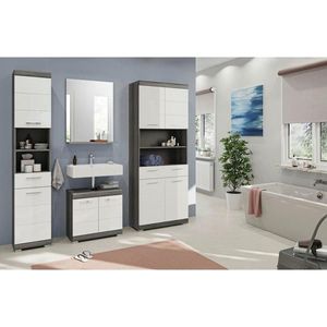 MID.YOU KÚPEĽŇA sivá, biela s vysokým leskom vyobraziť