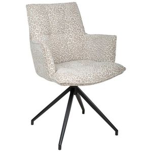 Novel STOLIČKA S PODRÚČKAMI, železo, žakár, čierna, taupe, béžová vyobraziť