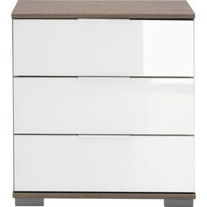 Carryhome NOČNÝ STOLÍK, biela, farba duba, 52/58/38 cm vyobraziť