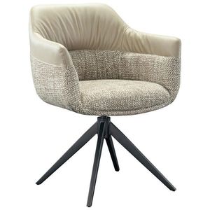 Novel STOLIČKA S PODRÚČKAMI, železo, tkaná textília, mikrovlákno, taupe vyobraziť