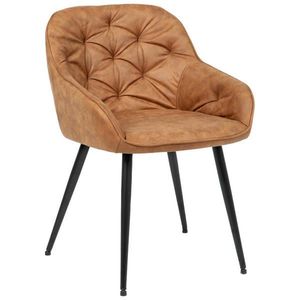 Livetastic STOLIČKA S PODRÚČKAMI, železo, vzhľad kože, hnedá vyobraziť