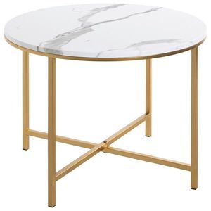 PRÍRUČNÝ STOLÍK, biela, zlatá vyobraziť