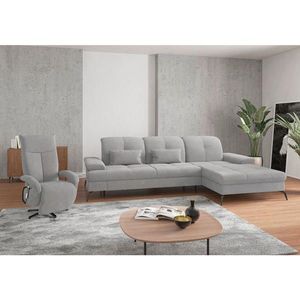 Sit & More ROHOVÁ SEDAČKA, textil, svetlosivá vyobraziť