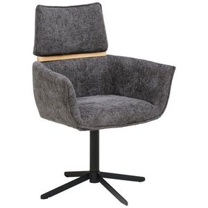 MID.YOU STOLIČKA S PODRÚČKAMI, železo, tkaná textília, tmavosivá vyobraziť