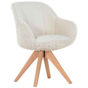 Landscape STOLIČKA S PODRÚČKAMI, vzhľad kože, plyš, krémová, biela vyobraziť