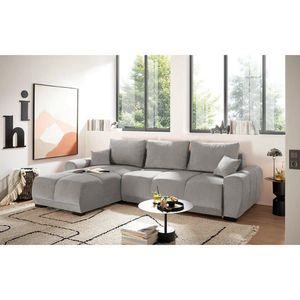 Livetastic ROZKLADACIA ROHOVÁ SEDAČKA, textil, strieborná vyobraziť