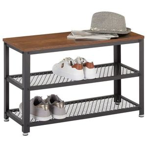 Carryhome REGÁL NA TOPÁNKY, prírodná farba, čierna, 73/45/30 cm vyobraziť