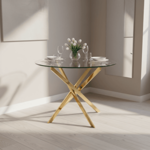 Signal Okrúhly jedálenský stôl AGIS | zlatá vyobraziť