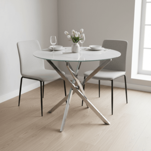 Signal Okrúhly jedálenský stôl AGIS | biely efekt mramoru vyobraziť