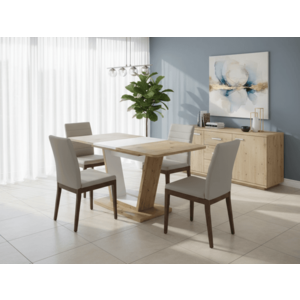 Signal Rozkladací jedálenský stôl NIGEL | biela vyobraziť