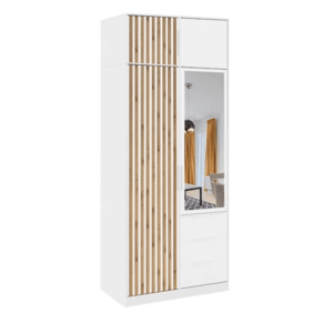 ArtStol Šatníková skriňa BALI LUX D2 s nadstavcom | biela vyobraziť