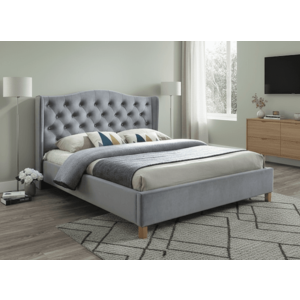 Signal Manželská posteľ ASPEN VELVET | sivá 160 x 200 cm vyobraziť