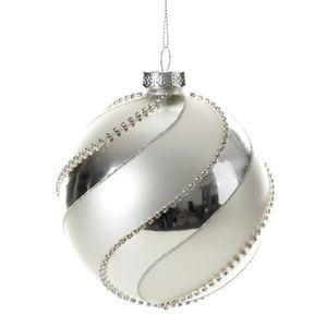 ArtFir Vianočná dekorácia GUĽA 443 | sklenená strieborná 10 cm vyobraziť