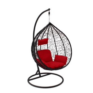 Chomik Závesné kreslo NESTIO XL s poduškou | čierna / červená vyobraziť