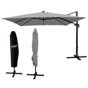 Chomik Záhradný slnečník ROMA s LED osvetlením | sivá 300 x 300 cm vyobraziť