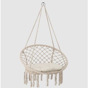 Chomik Záhradné závesné kreslo BOHO s poduškami | béžová vyobraziť