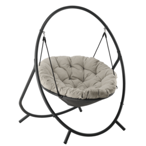 Chomik Závesné kreslo PATIO s poduškou | sivá/béžová vyobraziť