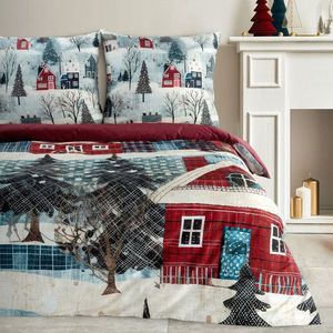 ArtFir Vianočné obliečky na dvojlôžko NIKO | červená/modrá 220 x 200 cm vyobraziť