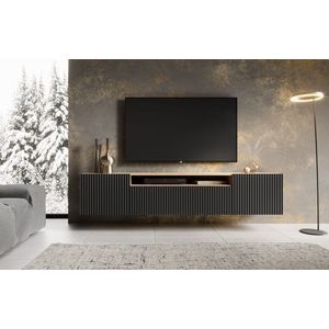 ArtAdrk TV stolík NOEMI závesný | dub artisan / čierna vyobraziť