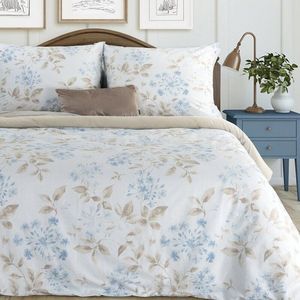 ArtFir Obliečky na jednolôžko JASMINA | krémová/svetlomodrá 140 x 200 cm vyobraziť