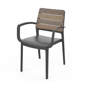 KETER Záhradné kreslo DEPORTO s podrúčkami | ashwood / grafit vyobraziť