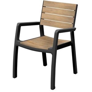 KETER Záhradné kreslo DERALE s podrúčkami | teak / grafit vyobraziť