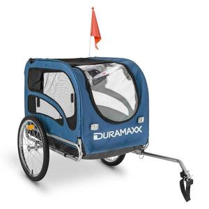 DURAMAXX King Rex, príves na bicykel pre psov, 250 l, 40 kg, oceľové rúry, modrý vyobraziť