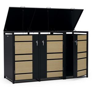 Blumfeldt BinSafe, box na odpadky, 3 odpadkové koše, 240 l, uzamykateľný, pozinkovaná oceľ odolná voči poveternostným vplyvom vyobraziť