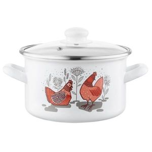 Emalia Pleszew Smaltovaný hrniec s pokrievkou Rubinka, 18 cm, 2, 6 l, pr. 18 cm vyobraziť