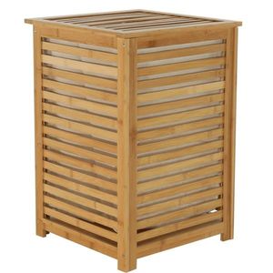 Tempo Kondela Kôš na bielizeň, lakovaný bambus/béžová, BASKET vyobraziť