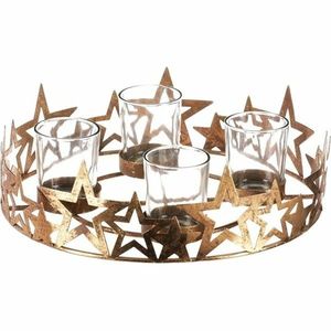 Adventný svietnik Hviezdy, zlatá, kov, pr. 25 cm vyobraziť