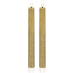 Súprava kónických sviečok s LED osvetlením, zelená, 2 ks, parafín, 25 cm vyobraziť