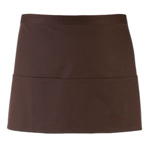 Premier Workwear Krátka čašnícka zástera s vreckami - Hnedá vyobraziť