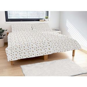 Polášek Bavlnené obliečky SRDIEČKA - Hnedá | 140 x 200 cm / 70 x 90 cm vyobraziť