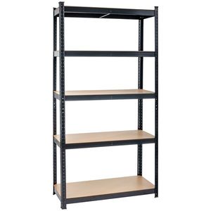 NABBI NB-RMP175 kovový policový regál s mdf policami čierna vyobraziť