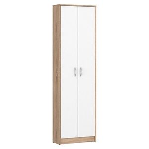 KONDELA Vira Mecki New dvojdverová policová skriňa dub sonoma / biela vyobraziť