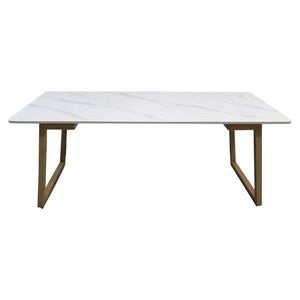 KONDELA Demian konferenčný stolík biely mramor / buk vyobraziť