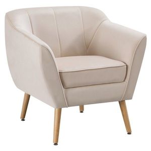 KONDELA Vioda dizajnové kreslo béžová (Velvet) / prírodná vyobraziť