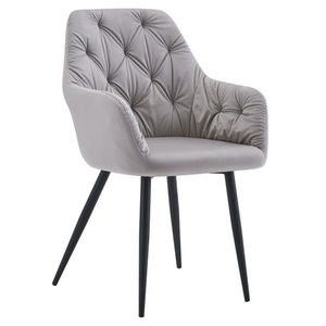 KONDELA Verio New jedálenské kreslo sivá (Velvet) / čierna vyobraziť