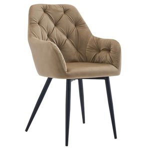KONDELA Verio New jedálenské kreslo béžová (Velvet) / čierna vyobraziť