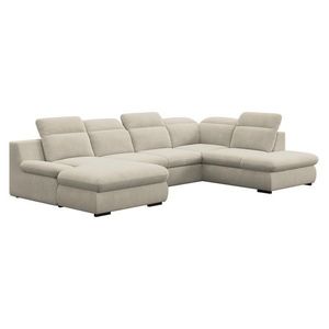 KONDELA Loreta Roh U P rohová sedačka u s rozkladom a úložným priestorom piesková vyobraziť