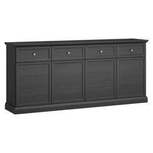 KONDELA Locca K4D4S štvordverová komoda so zásuvkami čierny grafit vyobraziť