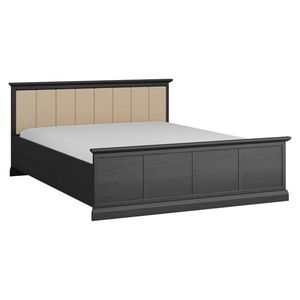 KONDELA Locca L160 manželská posteľ s roštom čierny grafit vyobraziť